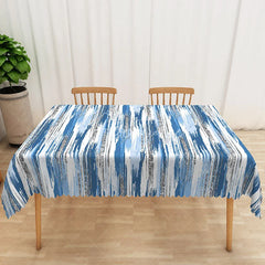 Aperturee - Aperturee Grey and Blue Glitter Rectangle Tablecloth for Elegant and Modern Sparkly Party and Holiday Decor