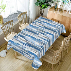 Aperturee - Aperturee Grey and Blue Glitter Rectangle Tablecloth for Elegant and Modern Sparkly Party and Holiday Decor