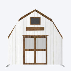 Aperturee - Aperturee Grey Brown Farm Barn Door Arch Birthday Backdrop