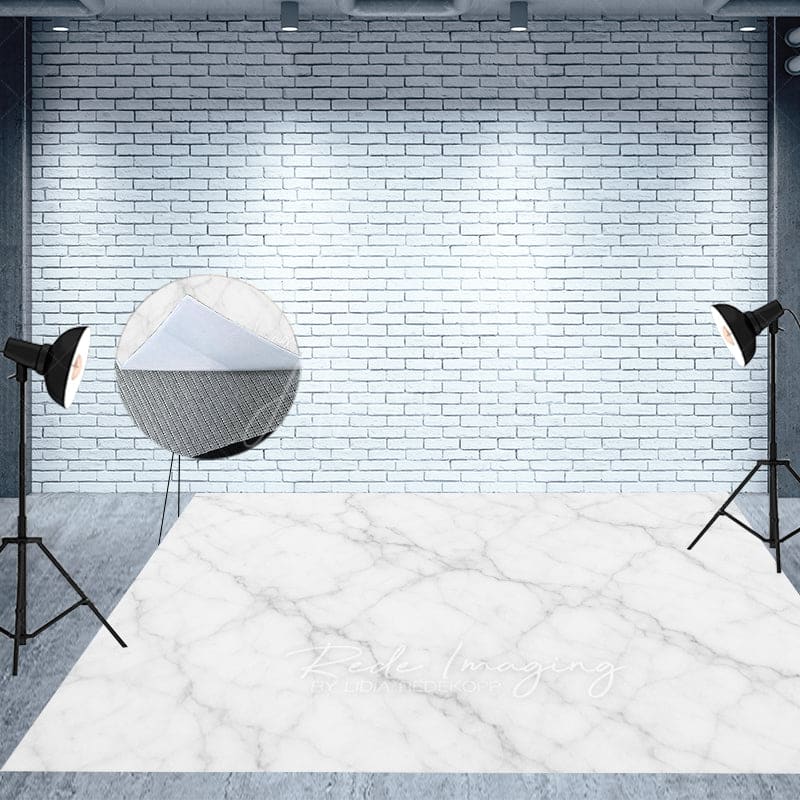 Aperturee - Aperturee Grey Crack Marble Fabric Floor Backdrop For Photo