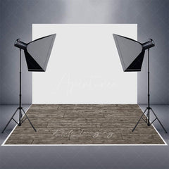 Aperturee - Aperturee Grey Vibe Wood Pattern Rubber Floor Mat For Photo