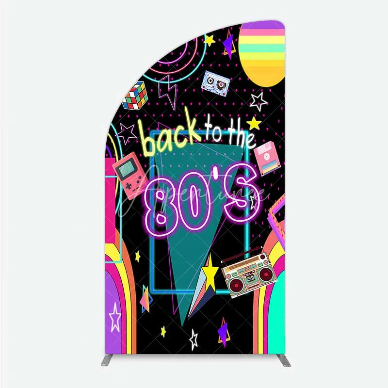 Aperturee - Aperturee Half Moon Arch Backdrop Back to the 80s Neon Retro Cover Glow Party Graffiti Geometric Chiara Wall Background