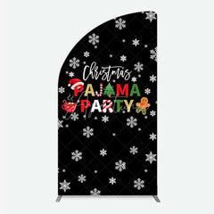 Aperturee - Aperturee Half Moon Arch Backdrop Christmas Pajama Party Winter Gingerbread Man Cocoa Snowflake Half Moon Arch Cover