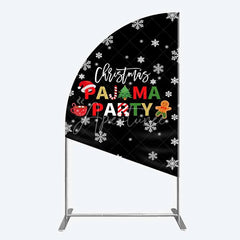 Aperturee - Aperturee Half Moon Arch Backdrop Christmas Pajama Party Winter Gingerbread Man Cocoa Snowflake Half Moon Arch Cover
