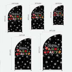 Aperturee - Aperturee Half Moon Arch Backdrop Christmas Pajama Party Winter Gingerbread Man Cocoa Snowflake Half Moon Arch Cover