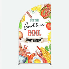 Aperturee - Aperturee Half Moon Arch Backdrop Seafood Boil Birthday Summer Crawfish Lemon Good Times Half Moon Arch Cover