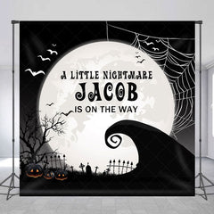 Aperturee - Aperturee Halloween Little Nightmare Custom Baby Shower Backdrop
