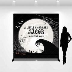 Aperturee - Aperturee Halloween Little Nightmare Custom Baby Shower Backdrop
