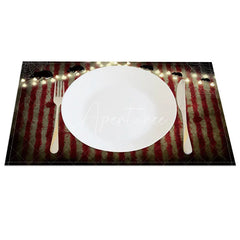 Aperturee - Aperturee Halloween Mouse and Cobweb Set of 4 Placemats with Light Bulbs for Quirky and Spooky Party Decor