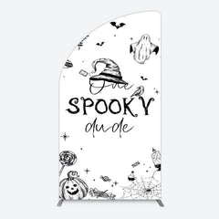 Aperturee - Aperturee Halloween One Spooky Dude Birthday Half Moon Arch Backdrop