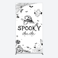 Aperturee - Aperturee Halloween One Spooky Dude Birthday Rectangle Backdrop
