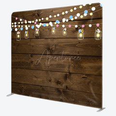 Aperturee Aperturee Hanging Lamp Vintage Wooden Tension Fabric Backdrop