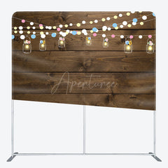 Aperturee Aperturee Hanging Lamp Vintage Wooden Tension Fabric Backdrop