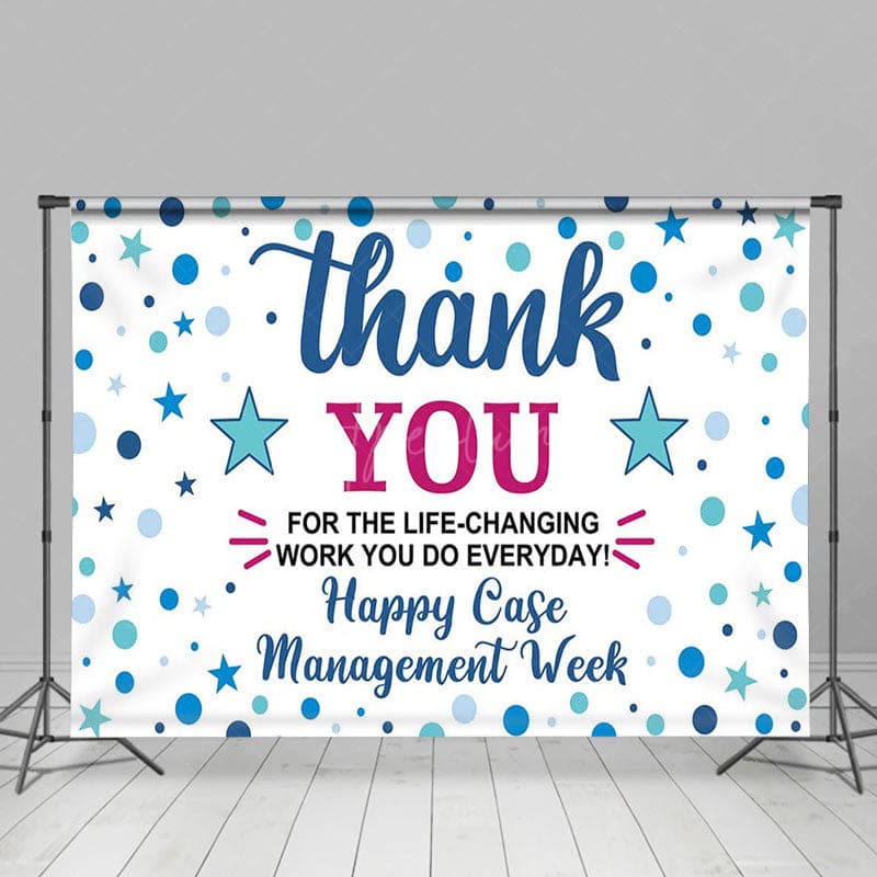 Aperturee - Aperturee Happy Case Management Blue Dots Thank You Backdrop