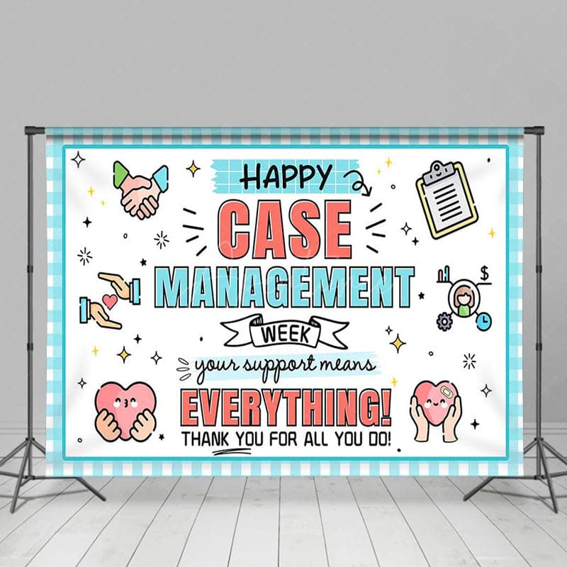 Aperturee - Aperturee Happy Case Management Week Blue Thank You Backdrop
