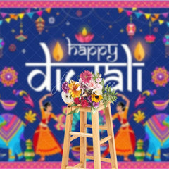 Aperturee - Aperturee Happy Diwali Backdrop for Festival of Lights Traditional Indian Celebration with Elephants Dancers and Rangoli