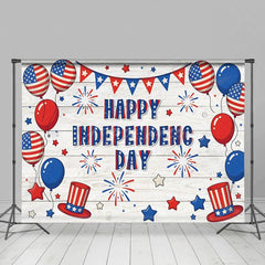 Aperturee - Aperturee Happy Independence Day Balloon Flag Holiday Backdrop