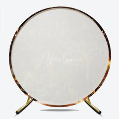 Aperturee - Aperturee Happy New Year 2026 Round Backdrop with Champagne and Sparklers Rustic Winter Holiday NYE Party Photo Booth