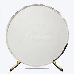 Aperturee - Aperturee Happy Retirement and Birthday Piano Round Backdrop Jazz Music Saxophone White Balloons Party Cover