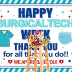 Aperturee - Aperturee Happy Surgical Tech Week Appreciate Blue Backdrop