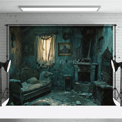Aperturee - Aperturee Haunted Abandoned Bedroom Photography Backdrop Derelict Interior for Horror Photos Post-Apocalyptic Room Scene