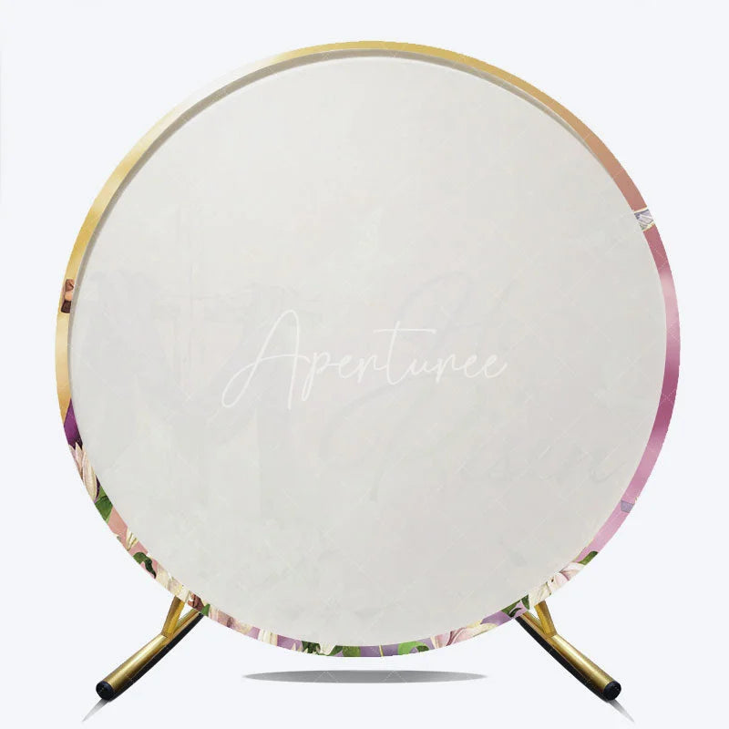 Aperturee - Aperturee He is Risen Easter Cross Lilies Doves Round Backdrop Religious Celebration Party Decor
