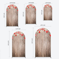 Aperturee - Aperturee Heart Wood Arch Backdrop Rustic Valentine’s Day Wedding Engagement Party Decor