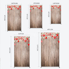 Aperturee - Aperturee Heart Wood Rectangle Backdrop Rustic Valentine’s Day Wedding Engagement Party Decor