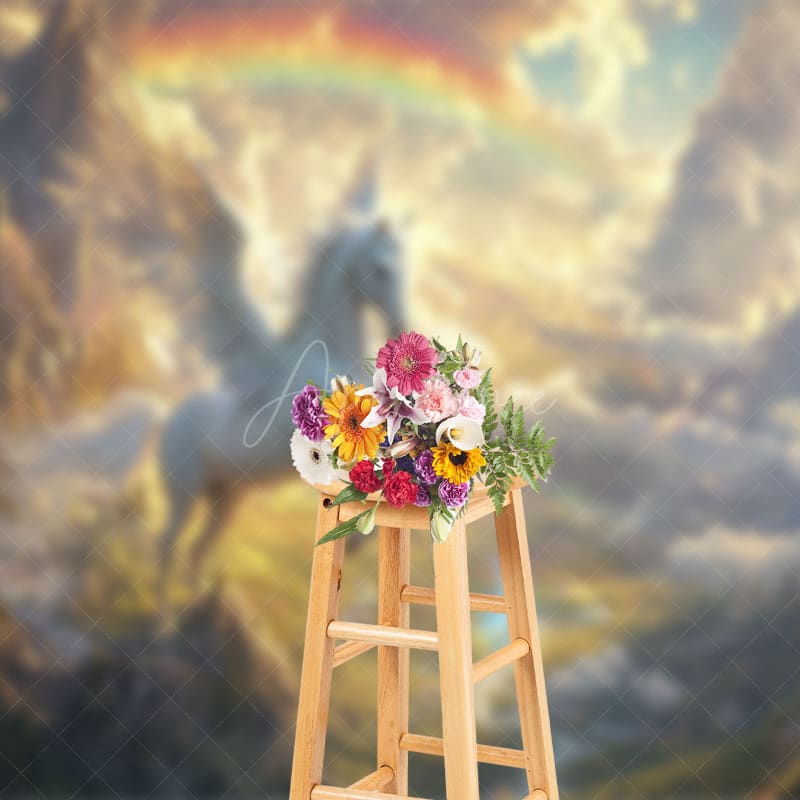 Aperturee - Aperturee Heavenly Pegasus Wonderland Rainbow Lake Backdrop