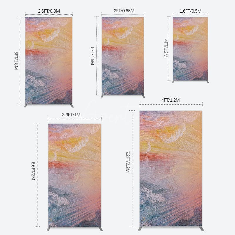 Aperturee - Aperturee Heavenly Sunrise Holy Halo Birthday Rectangle Backdrop