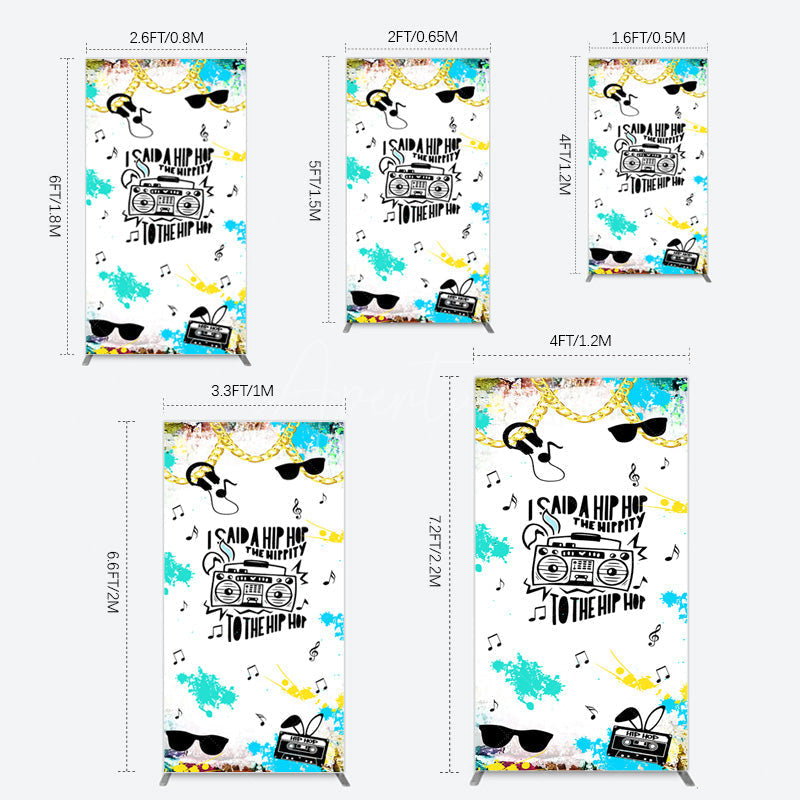 Aperturee - Aperturee Hip Hop Sunglasses Note Gold Necklace Rectangle Backdrop