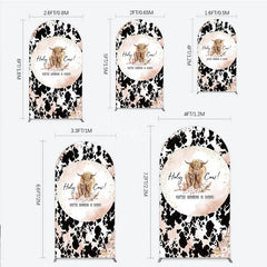 Aperturee - Aperturee Holy Cow We’re Having a Baby Arch Backdrop Boho Highland Cow Theme Pampas Grass Baby Shower Party Decor