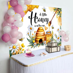Aperturee - Aperturee Honey Bee Is On The Way Sweet Baby Shower Backdrop