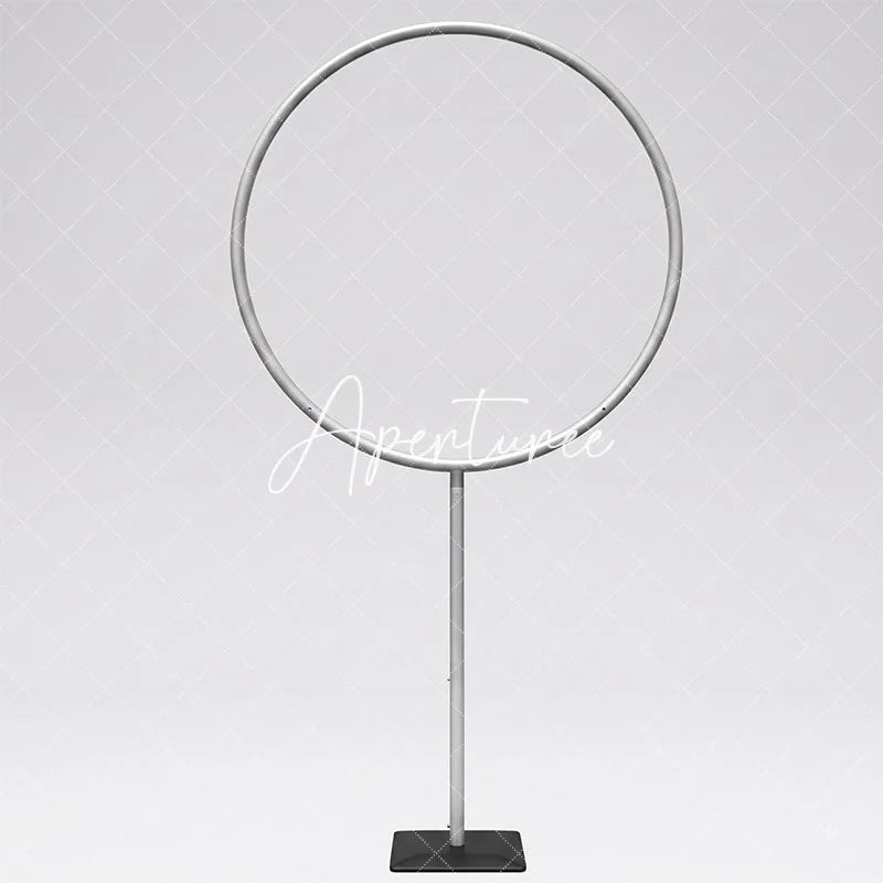 Aperturee - Aperturee Hoop Balloon Circle Loop Stand for Party Question Mark Half Circle Shape Gender Reveal Decor Balloon Frame