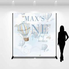 Aperturee - Aperturee Hot Air Balloon Custom Onederful Birthday Backdrop