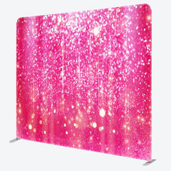 Aperturee - Aperturee Hot Pink Gold Glitter Party Pillow Cover Backdrop