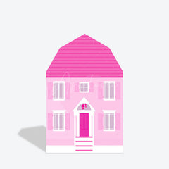 Aperturee - Aperturee Hot Pink Princess House Barn Door Arch Party Backdrop