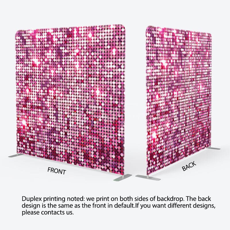 Aperturee - Aperturee Hot Pink Sparkle Sequins Party Pillow Case Backdrop