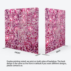 Aperturee - Aperturee Hot Pink Sparkle Sequins Party Pillow Case Backdrop