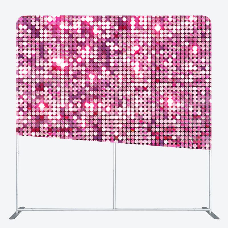 Aperturee - Aperturee Hot Pink Sparkle Sequins Party Pillow Case Backdrop