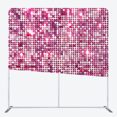 Aperturee - Aperturee Hot Pink Sparkle Sequins Party Pillow Case Backdrop