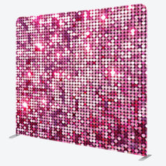 Aperturee - Aperturee Hot Pink Sparkle Sequins Party Pillow Case Backdrop