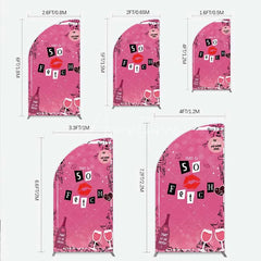 Aperturee - Aperturee Hot Pink That is So Fetch Half Moon Arch Backdrop Mean Girls Theme Bridal Shower and Party Decoration