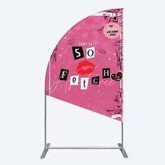 Aperturee - Aperturee Hot Pink That is So Fetch Half Moon Arch Backdrop Mean Girls Theme Bridal Shower and Party Decoration