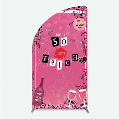 Aperturee - Aperturee Hot Pink That is So Fetch Half Moon Arch Backdrop Mean Girls Theme Bridal Shower and Party Decoration