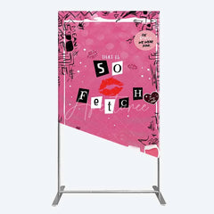 Aperturee - Aperturee Hot Pink That is So Fetch Rectangle Backdrop Mean Girls Theme Bridal Shower and Party Decoration