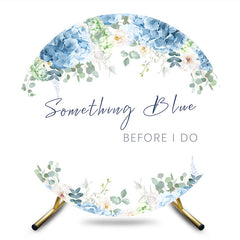 Aperturee - Aperturee Hydrangea Something Blue Bridal Shower Round Backdrop