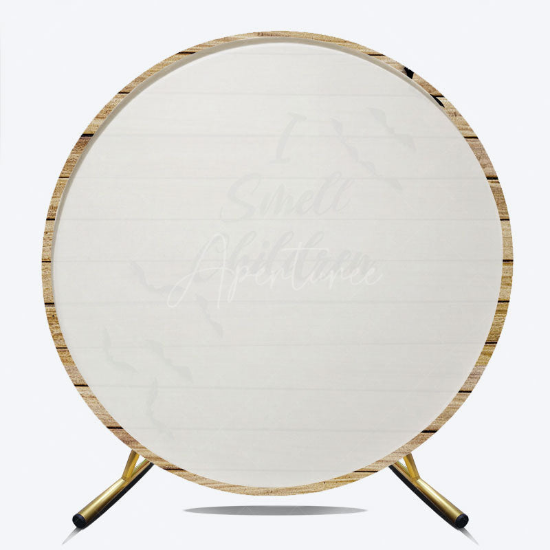 Aperturee - Aperturee I Smell Children Round Backdrop for Halloween Hocus Pocus Inspired with Bats Rustic Wood Witch Party Decor