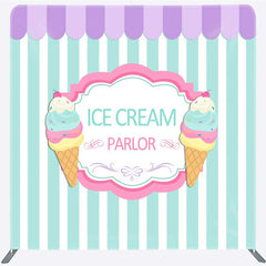 Aperturee - Aperturee Ice Cream Parlor Sweet Shop Square Tension Backdrop