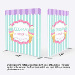Aperturee - Aperturee Ice Cream Parlor Sweet Shop Square Tension Backdrop